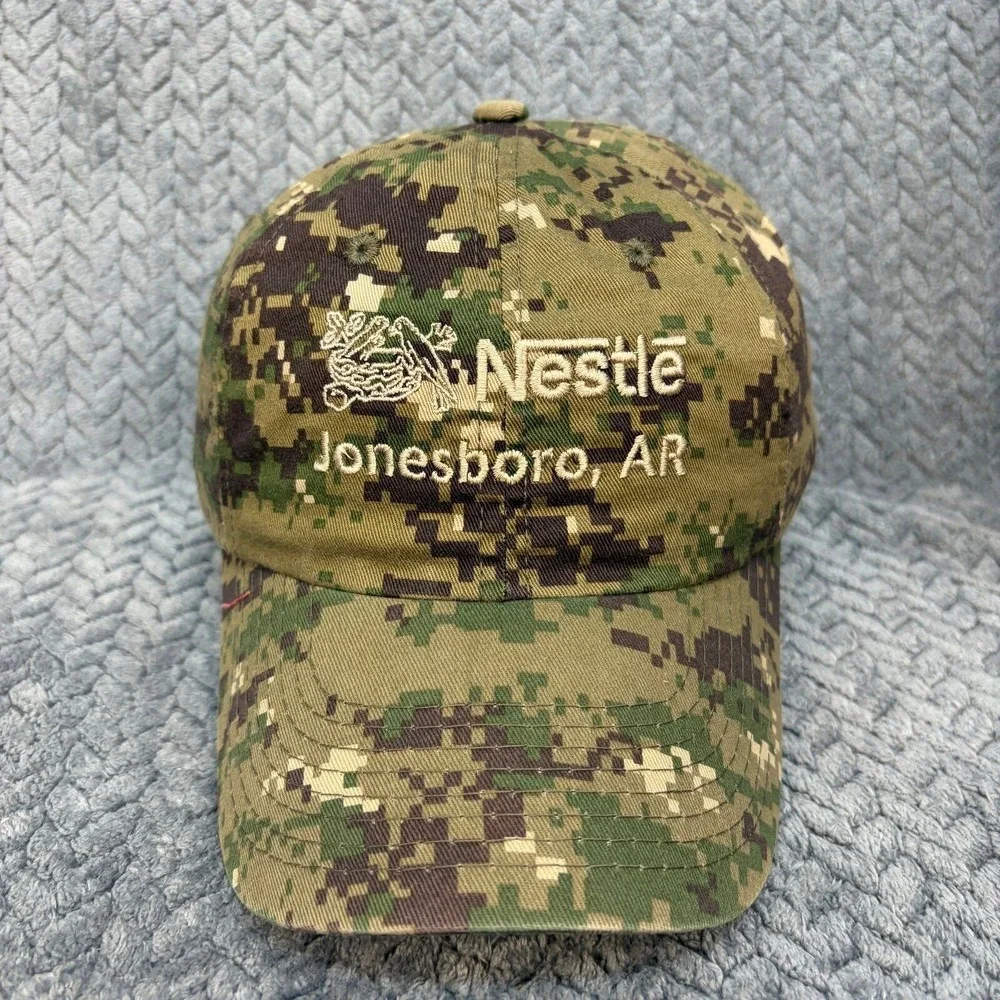 Nestle Jonesboro AR Digital Camo Hat Adjustable Baseball Cap Promo Mens OSFM